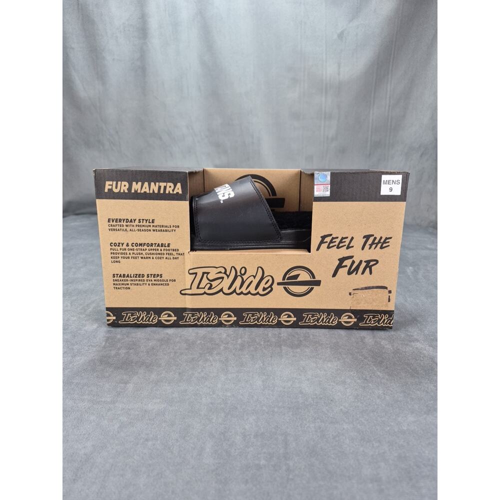 Islide Men's Michigan State Spartans Mantra Fur Slides Black Size 9